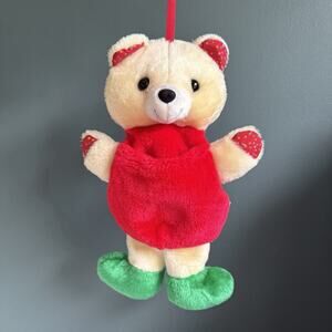 Vintage GERBER Plush Teddy Bear Christmas Stocking 15" Stuffed‎ Holiday Toy
